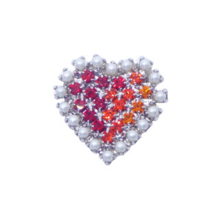 バッジ ラインストーン パール ハート レッド 149000