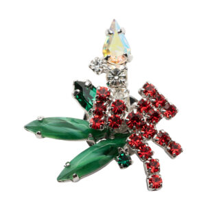 バッジ ラインストーン キャンドル クリアカラー レッド グリーン 149005