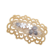 バレッタ 白蝶貝 ベージュ ホワイト フラワー 149771