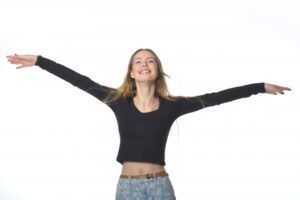 嬉しそうな外国人女性