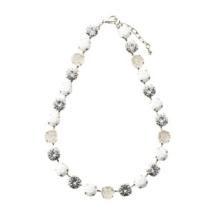 ネックレス ラインストーン ホワイト クリアカラー ローズ 089723