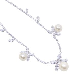 ネックレス ラインストーン パール クリアカラー ホワイト 149851