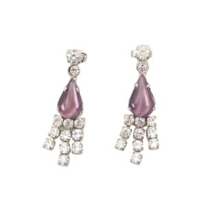 ピアス ラインストーン パープル クリアカラー  124727