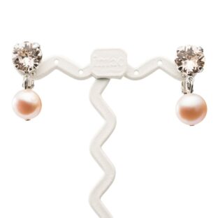 イヤリング 淡水パール ラインストーン ピンク 127817