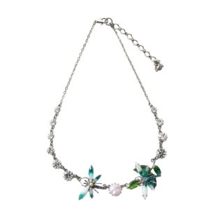 ネックレス ラインストーン とんぼ ブルー グリーン 132393