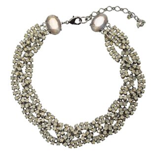 チョーカー ネックレス ラインストーン ボヘミアングラス グレー 133159