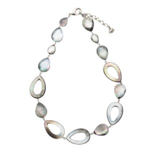 ネックレス 黒蝶貝 グレー ショート 146713