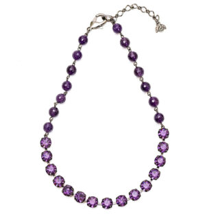 ネックレス ラインストーン アメシスト パープル ショート 150508