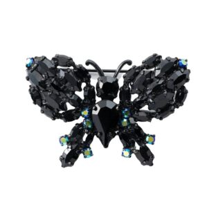 ブローチ ラインストーン ブラック 蝶々 127363