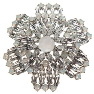 ブローチ ラインストーン ホワイト 129979