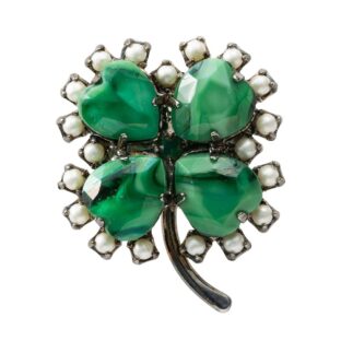 バッジ ボヘミアングラス クローバー グリーン 135139