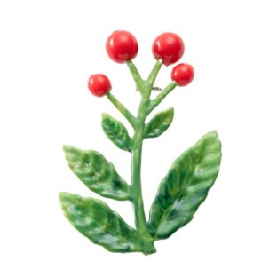 ブローチ 七宝 木の実 レッド グリーン 150069