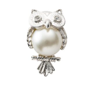 バッジ パール ホワイト ふくろう 150743