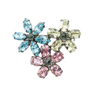 ブローチ ラインストーン フラワー パステルカラー 150997