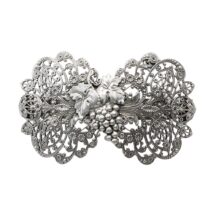 バレッタ レースメタル グレープ シルバー/ブラック 135309