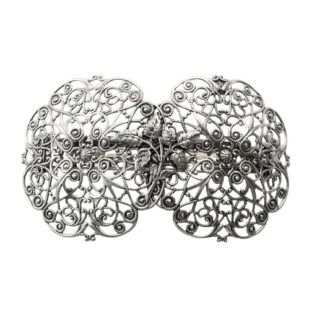 バレッタ レースメタル シルバー 葉 143767