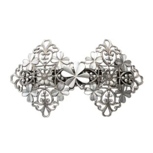 バレッタ レースメタル クローバー シルバー / ブロンズ 150097